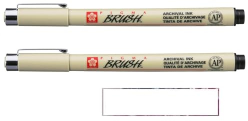 PIGMA MICRON Sakura Brush Schwarz, 2 Stück und 1 Karte