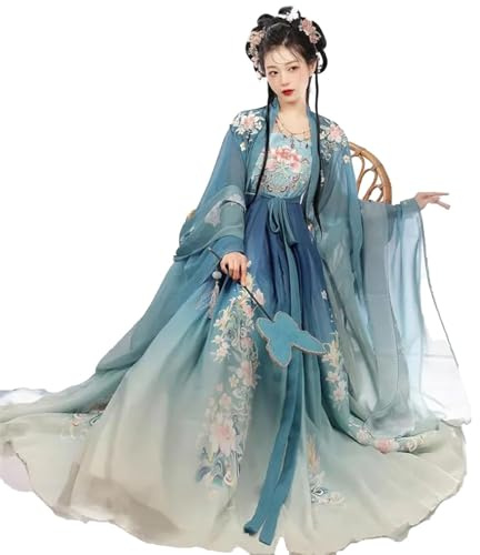 WHRAOY Vestido Hanfu Antiguo para Mujer (Tallas S-XL), Estilo Tradicional Chino, Traje De Falda, Disfraz,M,B