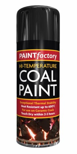 400ml, High Temperature Coal Spray Paint, Heat Resistant to 600°C, Heat Resistant Matte Finish for Stoves, Fireplaces, BBQs & Engines, Durable, Fast Drying Paint for Metal Surfaces