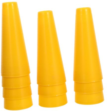 SHINEOFI Tubi Conici in Plastica Gialli, 10 Pezzi per Avvolgere Filati | Superficie Scanalata Antiscivolo, e Sa Ergonomica, Struttura Leggera