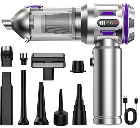 CRPPOOW Handheld Vacuum Cleaner Cordless 20000Pa 4 in 1 Ash Vacuum Cleaner&Air Blower&Pumpcar Portable Powerful for Car,Office, Home