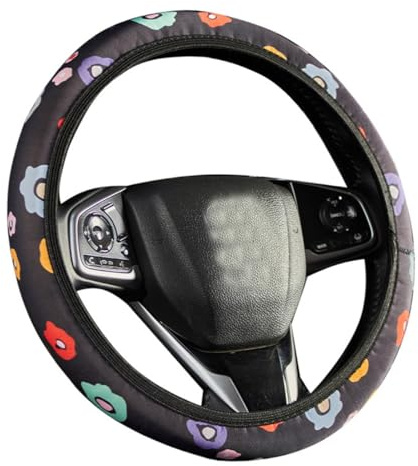 JEYORZY Protege Volant Voiture, Housse De Volant Élastique, Protection Couvre Volant Voiture, Volant Antidérapant pour Véhicules, Accessoires Auto Decoration Interieur, Taille Universel 38 cm