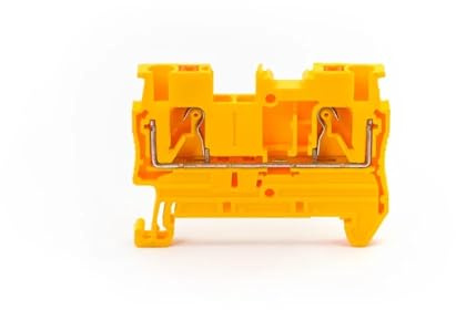 Morsettiera for guida DIN da 100 pezzi, 7 colori, morsettiera a molla PT-2.5, morsettiera elettrica a pressione, connettore for cablaggio PT2.5.(Yellow)