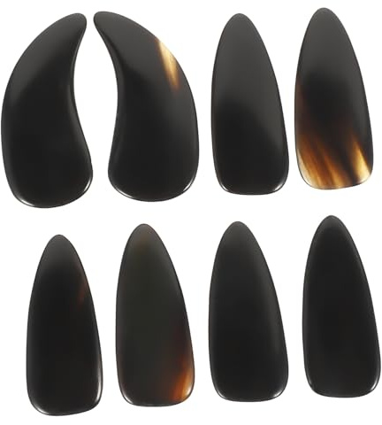 STOBAZA 8 Stück Professionelle Guzheng Finger Picks aus Natürlichem Horn Langlebige Zithern plectrums für Klare Laute Töne Geeignet für Guzheng und Andere Saiteninstrumente Komfortabel