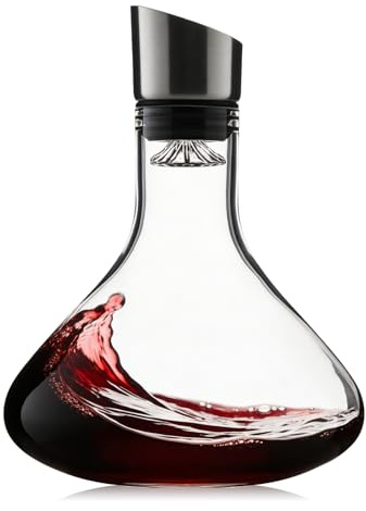 Vinkanter, rödvinkaraffär med vinluftare, vinkaraff, kristallglas, karaff, karaff med integrerad luftbubblare, karaffflaska för svärföräldrar och vinälskare (1 500 ml)