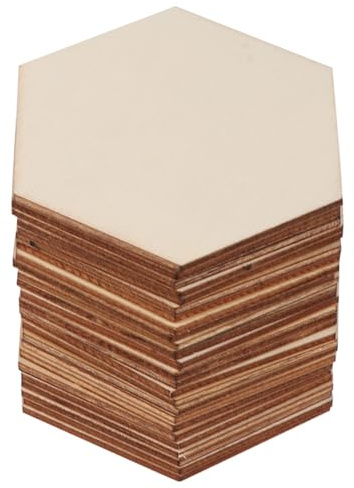 TOKIDNY Holzscheiben Hexagon 9cm 25 Stück Unbehandeltes Holz für Hochzeitsdeko Namensschilder und Geburtstagsparty Bastelsets