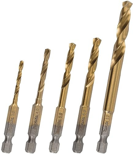 Makita B-57308 Juego de brocas metálicas HSS-TiN 5 piezas