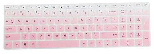 perfk Silikagel Keyboard Skin Tastatur Abdeckung Aufkleber für 1,6 Laptops -schützt vor Spritzwasser, Kaffee, Tee, Klares Rosa