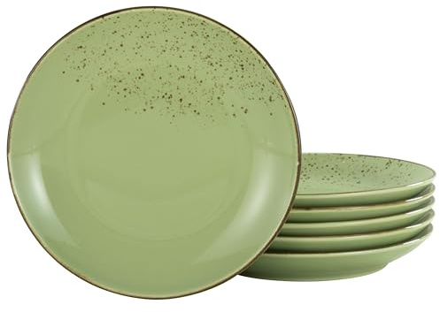Creatable, 22050, Serie Nature Collection, 6-teiliges Geschirrset für 6 Personen, Speiseteller aus Steinzeug, spülmaschinen- und mikrowellengeeignet, Qualitätsproduktion