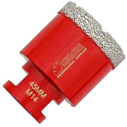 SHDIATOOL Dry Diamond Drill Core Bit Diameter 45mm Vacuum Brazed Drilling Porcelain Tile Granite Marble