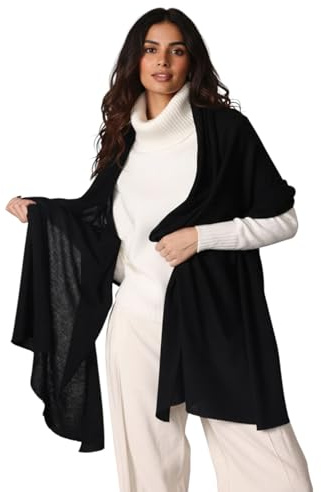 Marenza Damenstola aus gemischtem Kaschmir Made in Italy Einheitsgröße (Nero)