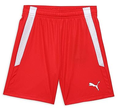 Puma teamLIGA Shorts Jr, Pantaloncini Unisex Bambini, rosso (Puma Red/Puma White), 128