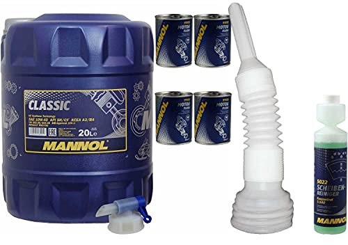 QR-Parts Set 20 Liter 85462153 5022 MN7501-20 CT4503 9900 DIN61 300ml Original MANNOL Motor Flush Scheibenreiniger Konzentrant 1:100 250ml Classic 10W-40 API SN/SM/CF Motorenöl