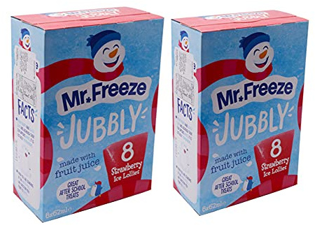 Mr Freeze Jubbly - Paquete de 2 paletas de hielo congeladas (16 x 62 ml)