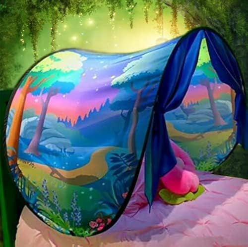 Fantasy Fun Faltbare Pop-Up Outdoor Indoor Dream Twin Size Bettzelte für Jungen und Mädchen, Spielzelte für Kinder, Weihnachts- und Geburtstagsgeschenke (Fantastischer Wald)