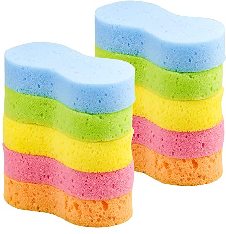 SAMENGTR 10 Pcs Car Wash Sponges, Multi-functional Car Cleaning Sponges Reusable for Kitchen Bathroom Car Motorbike（Random Colors）