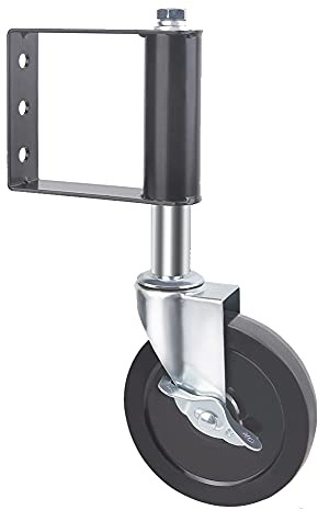 Gate Wheel, 4 Rubber Castor Wheels Spring Loaded Swivel Caster Retractable Gate Castor Heavy Duty 220lbs Load Capacity for Garden Wooden Gate, Yard Fence