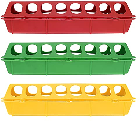 Feeder Feeders 3pcs Pigeon Trough Slot Container Fowl Feeding Dish Bird Food Dispenser Pigeon Supplies Parrot Water Holder for Home Bird Random Color Chicken Water Poultry Feeders