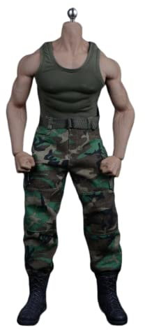 1/6 Maßstab Männliche Kleidung,1/6 Weste und Hosen für 12inch Männlich Starke Muskeln Soldat Action Figur Körper (Como Hose)