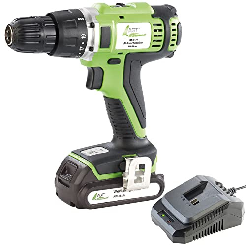 AGT Professional Akku Bohrschrauber: Akkuschrauber AW-18.as, mit Li-Ion-Akku und Ladegerät (Schrauber, Bohrmaschine Akkuschrauber, Bohrfutter)