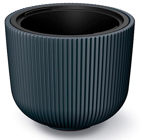 Anthrazitfarbenes Pflanzgefäß mit Behälter, Kollektion MILLY, 46,9 x 46,9 x 38,5 cm, Fassungsvermögen 54 L.