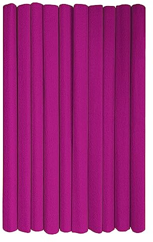 Interdruk - Crepe Paper Rolls for Kids, DIY and Decorations - Pack of 10 Reels (50cm x 200cm, 28g/m2) - 12 Pink