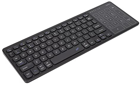 Bewinner Clavier sans Fil avec Pavé Tactile, Pavé Tactile Numérique Récepteur USB sans Fil Fin et Compact Plug and Play pour Ordinateur Portable, Ordinateur, PC (Noir)