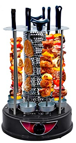 RajoNN Máquina para Asar Kebab, Barbacoa giratoria automática, Horno sin Humo, asador, Pinchos de Cordero domésticos, Estufa de calefacción