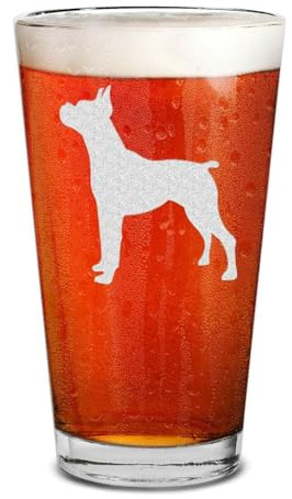 shop4ever Boxer Dog Breed Engraved Beer Pint Glass 16 oz. Dog Lovers Gift