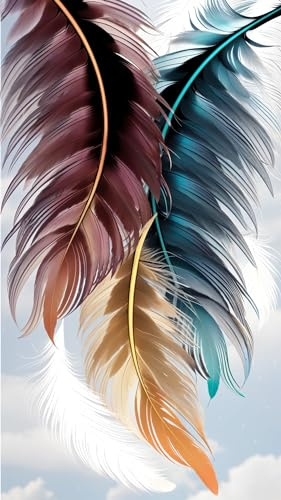 ZHUMUTO Diamond Painting Groß XXL Bilder Set Erwachsene,40x70 cm Federn,5D Diamant Painting Bilder Erwachsene mit Zubehör Stift Für Wohnzimmer Dekoration
