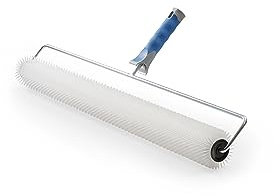Spiked Aerator Roller for Self-Leveling Concrete, Flooring, Screeding, and Latex, Rolling Attachment Removes Air Bubbles for a Smooth Floor Finish, 700 mm Wide and 17mm Spike Length