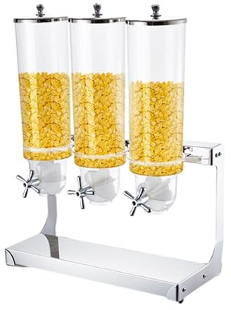 IUokLU Multi Capacity Cereal Dispenser Countertop Dry Food Dispenser Cereal Container Storage Dispenser with PC Bucket And Steel Base for Home And Kitchenthree，