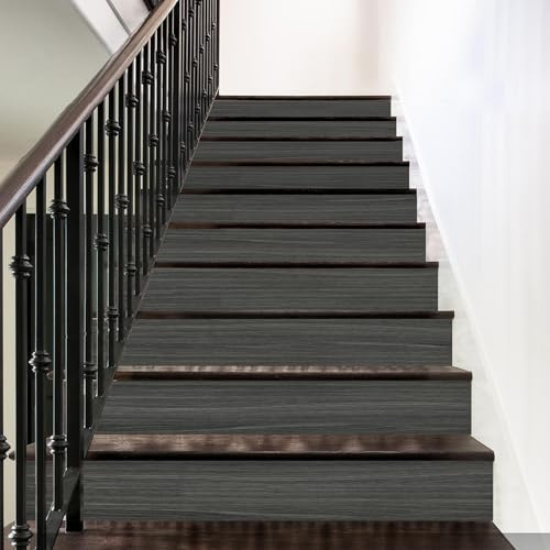 Selbstklebende Treppenaufkleber 13 Stück 100x18cm Holzoptik Treppenaufkleber PVC-Bodenaufkleber Jahrgang Holzmaserung Fliesenaufkleber für Heimdekoration Küche Bad (D)