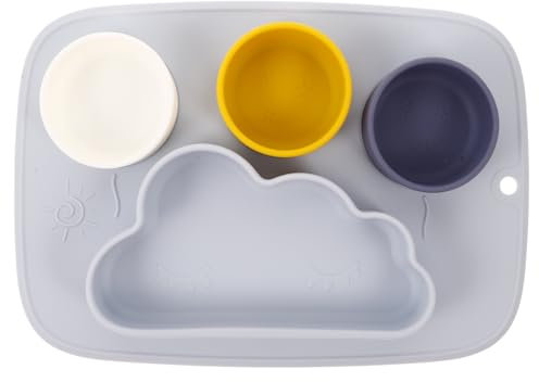 KOMBIUDA Silicone Plate Antirutsch-silikonteller Für Kleinkinder Geteiltes Design Spülmaschinenfest Und Mikrowellengeeignet Für Gesunde Essgewohnheiten
