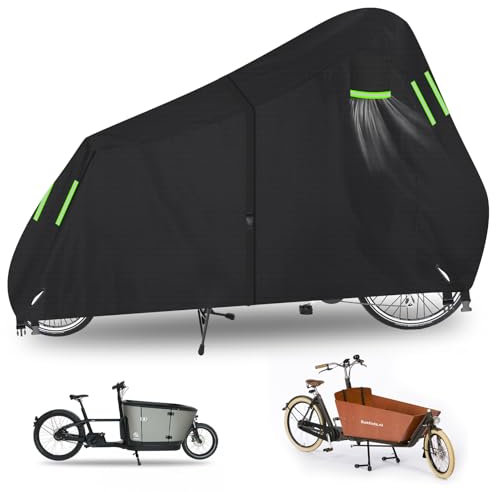 GJMZTQG Housse de vélo Cargo, Housse de vélo pour vélo Cargo, Housse de Protection pour vélo Cargo, Housse de vélo Cargo Oxford 600D, imperméable, résistante à l'hiver, 270 x 75 x 100 cm (Schwarz)