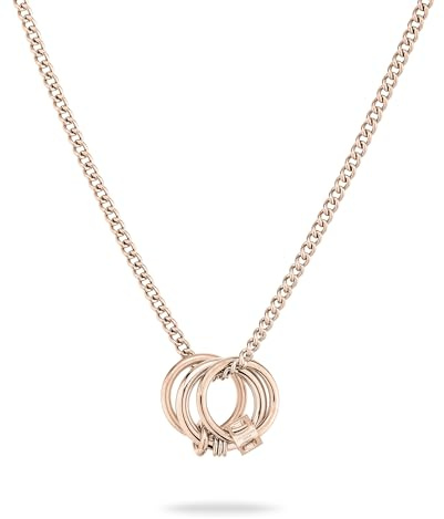 LIEBESKIND BERLIN Damen Schmuck - Kette, Ohrringe & Armband mit ineinander verschlungenen Ringen aus Edelstahl in Silber, Gold & Roségold