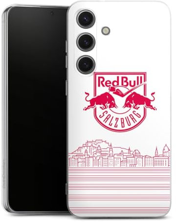 Silikon Hülle kompatibel mit Samsung Galaxy S25 + Case transparent Handyhülle Eishockey Skyline EC Red Bull Salzburg