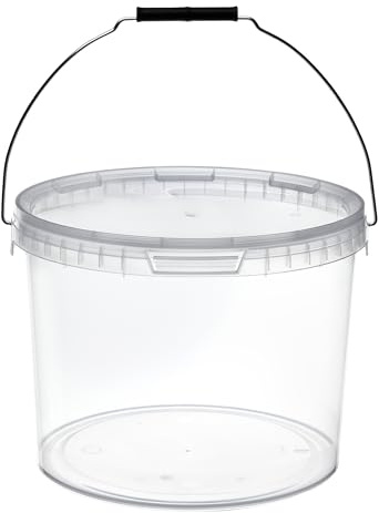 Garronda Eimer mit Deckel 12 L für die Lagerung von Lebensmittel- und Chemischen Produkten Transparent 1 Stück GD-0119