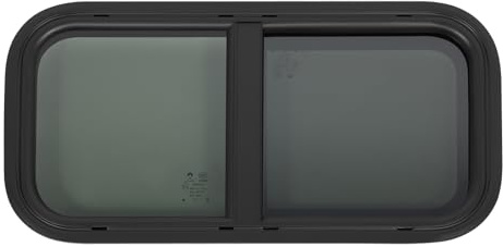 Fenêtre latérale pour caravane, en verre teinté coulissant, fenêtre pour camping-car, fenêtre latérale pour caravane avec moustiquaire 60*30cm, pour camping-cars, remorques, camionnettes