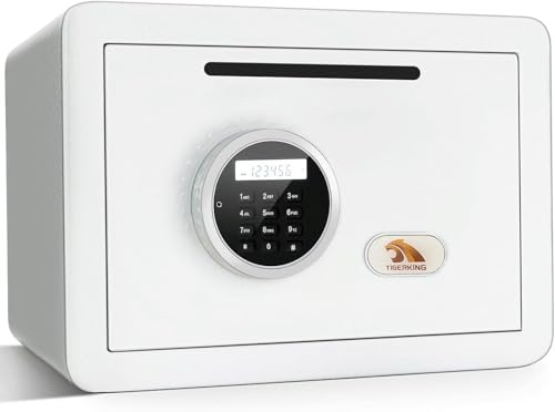 Drop Slot Safe With Digital Keypad, 34L Small Safe Box- Deposit Cash Easily, Money Security Box For Home, Business, White