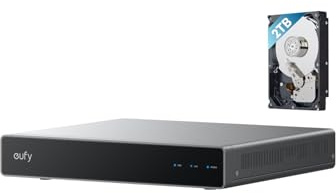 eufy Netzwerkvideorekorder S4 – für Sicherheitskameras, Überwachungskamera | 24/7 Aufnahme, Lokaler KI‑Assistent, 2TB HDD (bis 16TB), nur für eufy PoE Produkte, 8 Kanäle (erweiterbar auf 16)