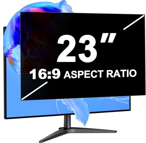 LUSA DESIGN 23 Zoll Monitor Blickschutzfilter für 16:9 Seitenverhältnis | Blendfrei Blaulichtfilter Computer Privacy Screen 23 Sichtschutzfolie, Abnehmbarer Blickschutzfolie Sichtschutzfilter