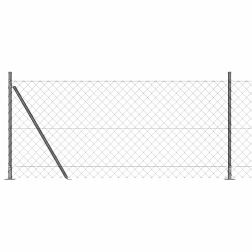 vidaXL Chain Link Fence with 7 Flanged Posts 1x10m Galvanized Steel
