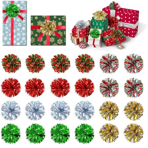 24 Stück Geschenkschleifen Selbstklebend, Bunte Geschenk Schleifen für Weihnachten Geburtstag Hochzeit, Dekorative Schleifen & Bänder für Geschenkverpackung Geschenke Einpacken Zubehör（6 Colors）