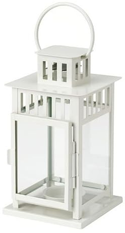 BORRBY Laterne (mini) für Teelicht, drinnen/draußen weiß, 20 cm (IKE 106.088.56)