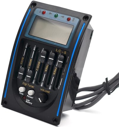 Tuner 5-Band Gleichung Vorverstärker Akustikgitarren Tonabnehmer ABS Textur Geeignet Für Gitarren Hervorragende Klangqualität Lautstärkeregelung Tonabnehmer