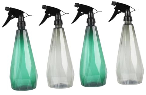 CIYODO Botella Pulverizadora Multiusos de Plástico 1 Litro Set de 4 Piezas para Jardinería y Riego de Plantas Diseño Ergonómico Protección Solar Colores Gris Estrellado y Verde Bambú