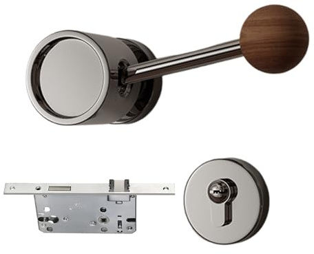 Genérico Pomo De Puerta Interior Con Llave - Manilla De Palanca Para Privacidad Silenciosa Sin Llave,Pomos Para Dormitorio Con | para Habitación Baño Interior Entrada Garaje Seguridad