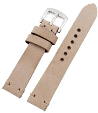 FYXT Oljevaxarmband 20 Mm 22 Handgjorda Klockarmband I Äkta Läder For Män Kvinnor Armbandsur Armband Tjocklek 4(Camel,20mm)