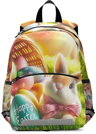 RPLIFE Sac à dos pour tout-petits filles et garçons, panier de lapin de Pâques, sac à dos d'école, petit sac à dos de voyage, 3 à 6 ans, taille M